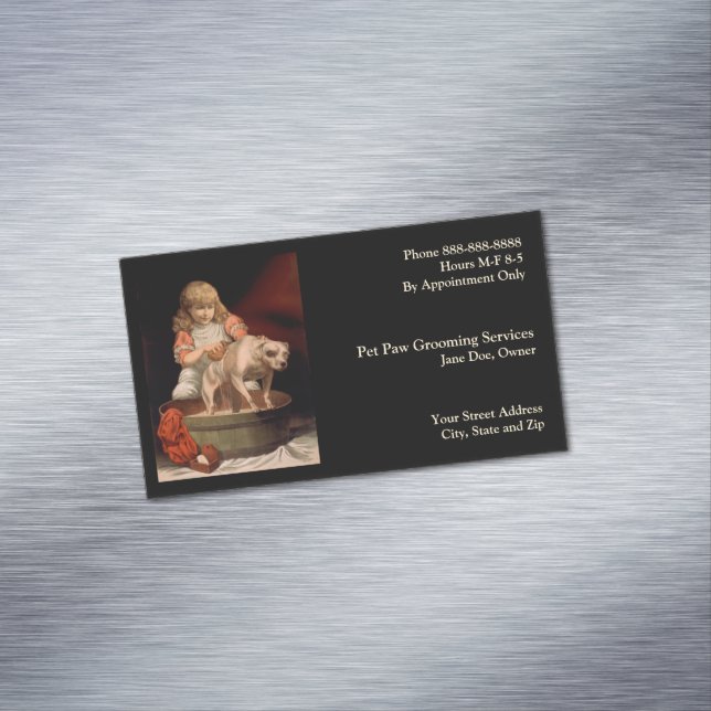 Pet Groomer Magnet Business Card (In Situ)