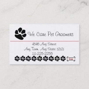 Pet  Groomer or Shop Customer Loyalty Punch Card