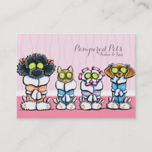 Pet Groomer Spa Dogs Cat Robes Pink Business Card