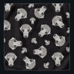 Pet Groomer Walker Promotional Bandana<br><div class="desc">A bold artistic black and white pet groomer services promotional bandanna for your clients and employees with a bold artistic design that will be sure to catch their attention. For the well rounded groomer, walker, daycare and all around pet services specialist, featuring an iconic vintage dog portrait woodcut art print....</div>