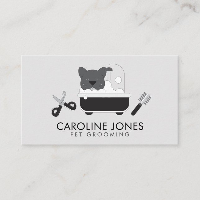 Pet Grooming and Bathing Business Card (Front)
