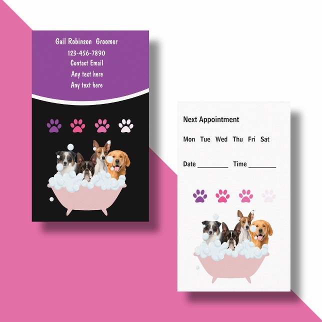 Pet Grooming Appointment Business Card Combination (Creator Uploaded)