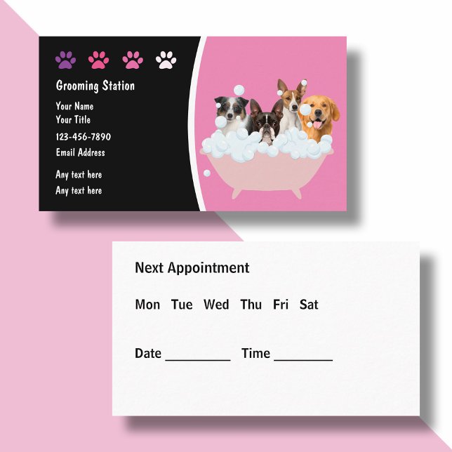 Pet Grooming Appointment Business Cards (Creator Uploaded)