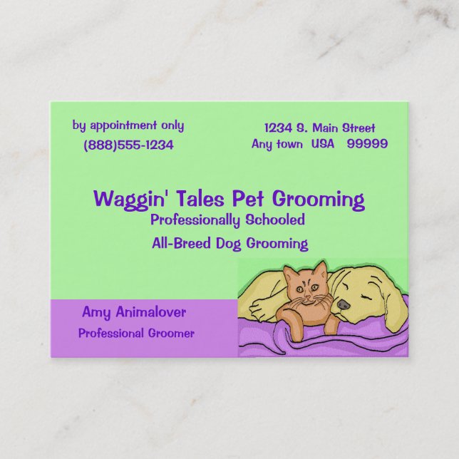 Pet Grooming Appointment Card (Front)