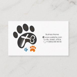 Pet grooming business card for master