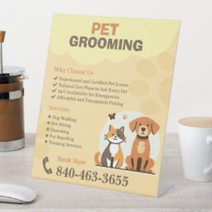 Pet Grooming Custom Pedestal Sign