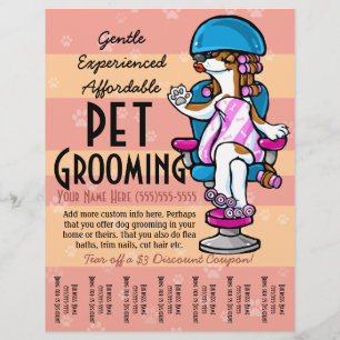 Pet Grooming. Customisable Promotional Tear sheet