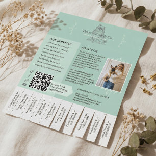 Pet Grooming Dog Cat Care Services Tear Off Tabs Flyer