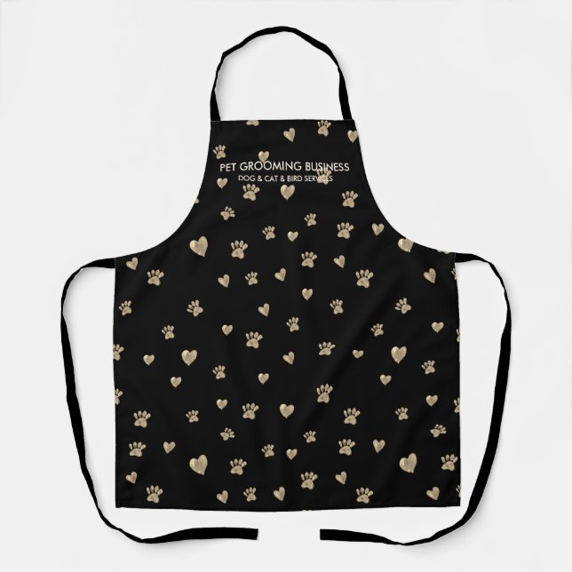 Pet Grooming Dog Cat Veterinary Paws Apron (Front)