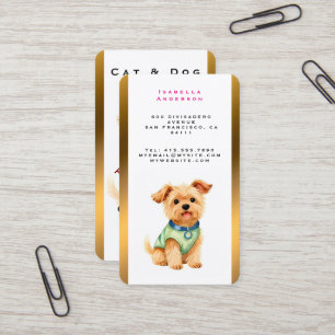 Pet Grooming Personalised Gold Elegant Collection Business Card
