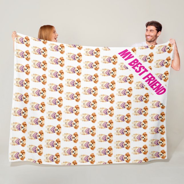 Pet Grooming Personalized Luxury Modern Collection Fleece Blanket (In Situ)