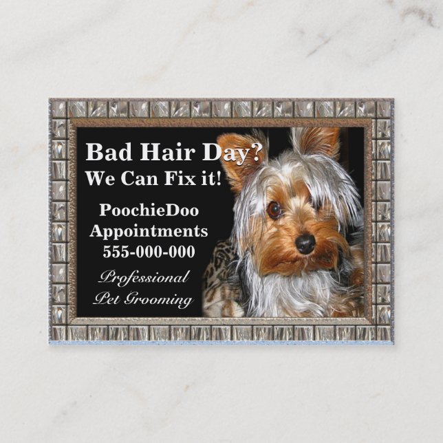Pet Grooming Poochie Professional Business Card (Front)