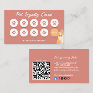 Pet Grooming QR Code Loyalty Card