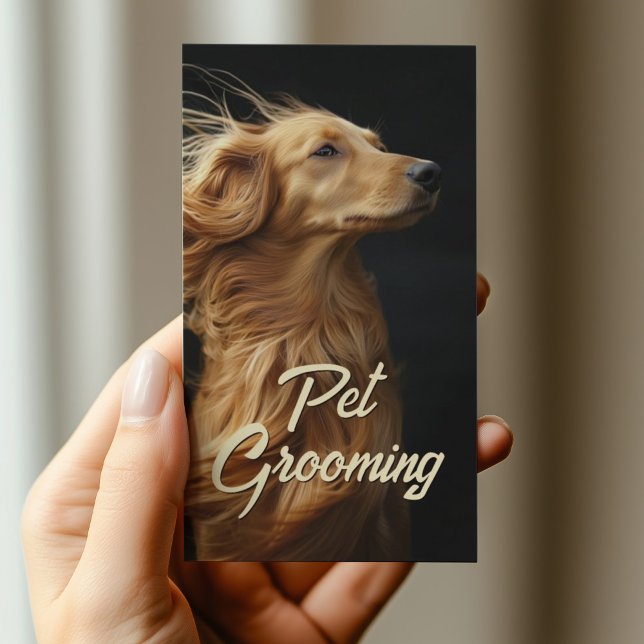 Pet Grooming Salon Boutique Afgan Hound Portrait Business Card (Perfect for business)