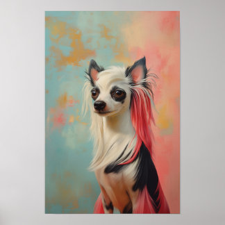 Pet Grooming Salon Boutique Chinese Crest Portrait Poster