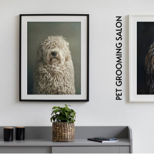 Pet Grooming Salon Boutique Komondor Portrait Poster