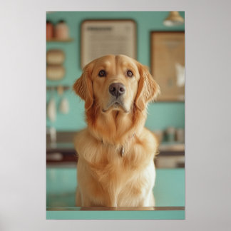 Pet Grooming Salon Boutique Labrador Portrait Poster