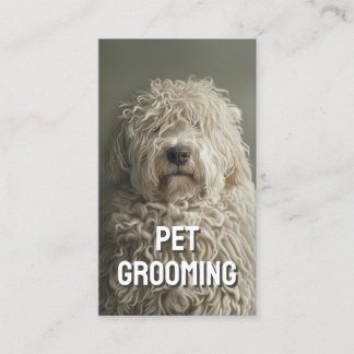 Pet Grooming Salon Care Boutique Komondor Portrait Business Card