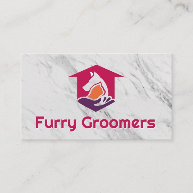 Pet Grooming | Scissors | Cute Dog Cat Business Card (Front)