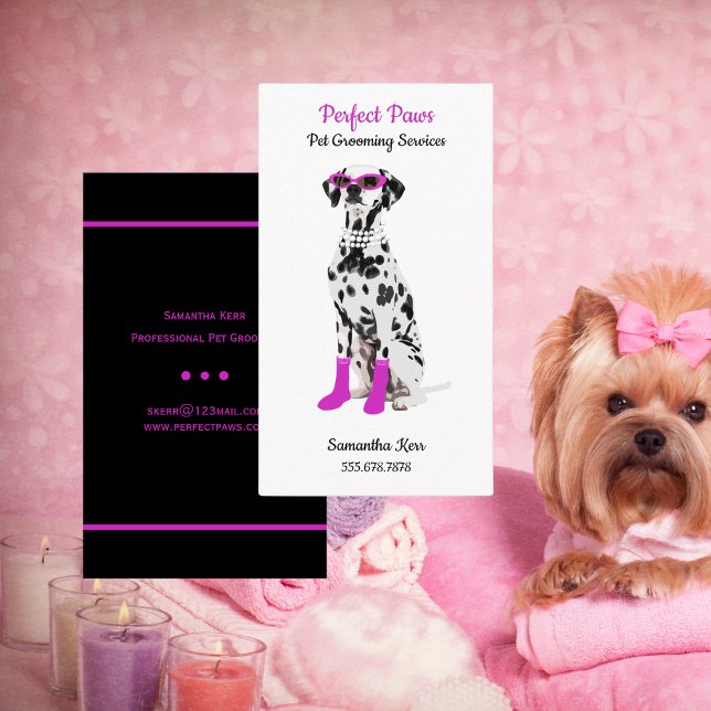 Pet Grooming Services Dogs  Business Card (Pet Grooming Services, Dogs, Business Card)