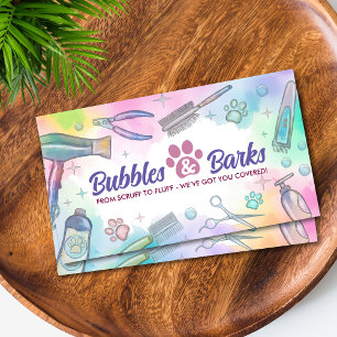 Pet Grooming Services - Watercolor art  Business Card