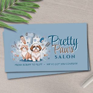 Pet Grooming Services - Watercolor art Business Card