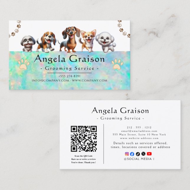 Pet Grooming Specialist Business Card (Front/Back)