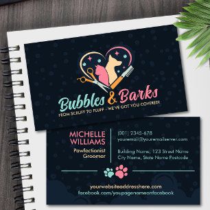 Pet Grooming Studio - Groomer Services Business Card