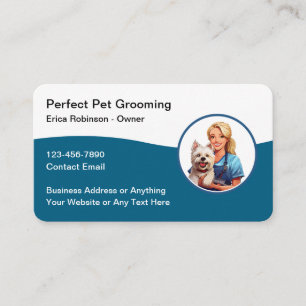 Pet Grooming Trendy Business Cards