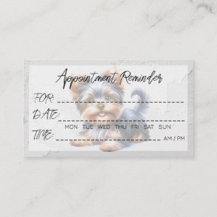 Pet Grooming Veterinarians Appointment Reminder Business Card