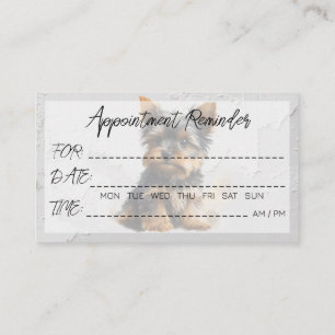 Pet Grooming Veterinarians Appointment Reminder Business Card