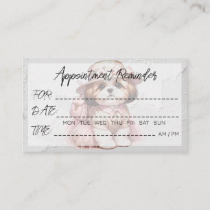Pet Grooming Veterinarians Appointment Reminder Business Card