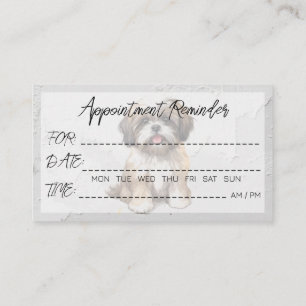 Pet Grooming Veterinarians Appointment Reminder Business Card