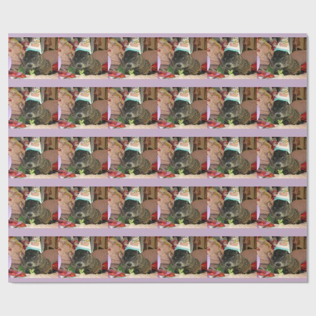 Pet Groundhog Moses Birthday Wrapping Paper (Flat)