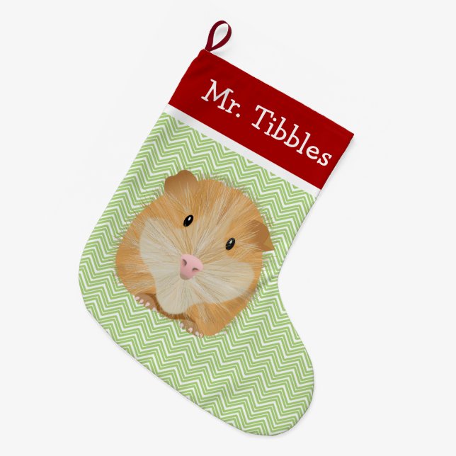 Pet Guinea Pig Personalised Large Christmas Stocking (Front (Hanging))