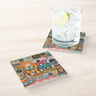 Pet Hair Is My Glitter Glass Coaster