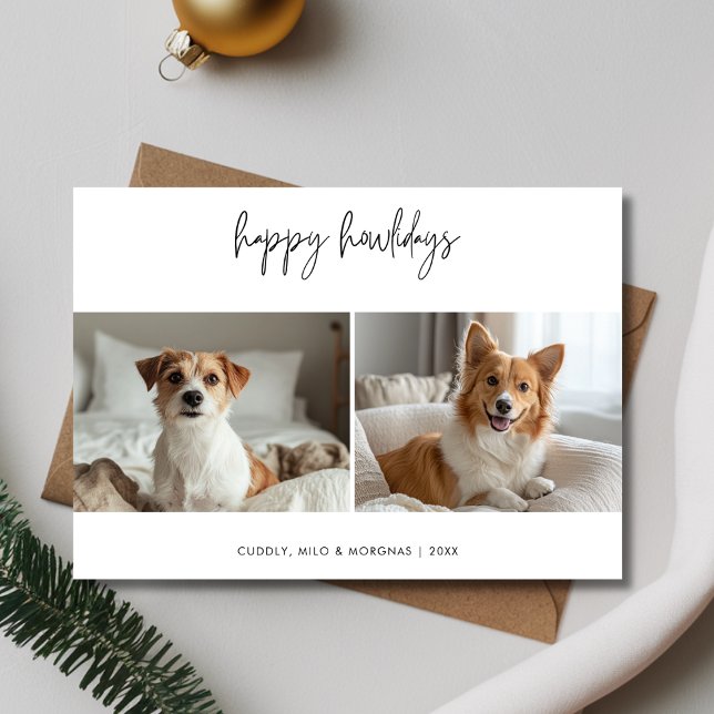 Pet Happy Howlidays Dog Photo Christmas Greetings Holiday Card (Creator Uploaded)