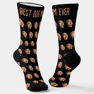 Pet Head Photo Black Pattern Best Dog Mum Ever Socks
