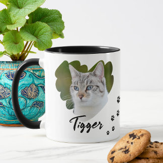 Pet Heart Shape Photo Paw Prints Mug