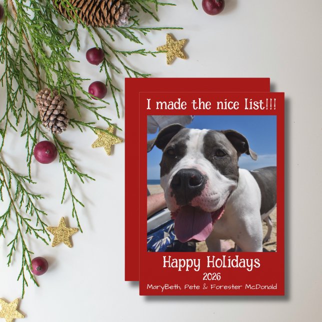 Pet holiday christmas card nice list (Creator Uploaded)