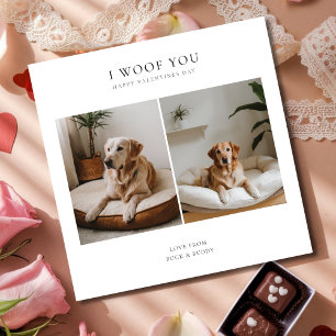 Pet Holiday I Woof You Valentine Day Photo Card