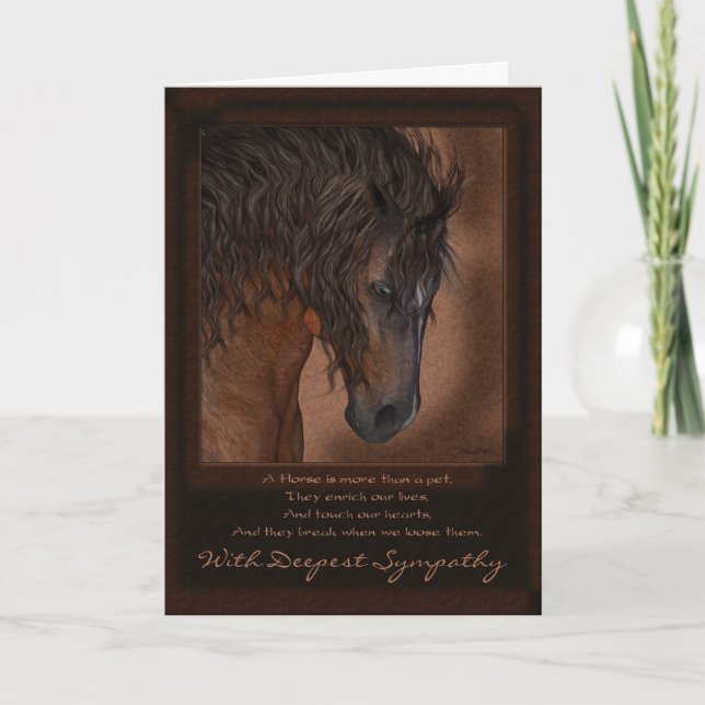 Pet Horse Sympathy Card - Loss Of Pet Horse (Front)