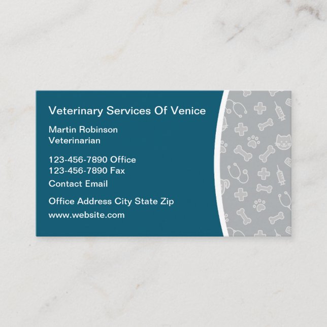 Pet Hospital Veterinarian Business Cards (Front)