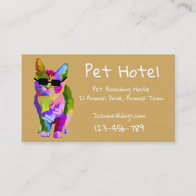 Pet Hotel boarding kennel professional Business Card (Front)