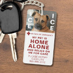 Pet ICE Safety Alert Contact Photo Key Ring<br><div class="desc">Prepare for your pet care in case you are in an emergency situation and unable to convey that your pet(s) is/are home alone and rely on you for their care and provide an emergency contact name/number. The text is editable to change to DOG(S), CAT(S), etc. and includes one photo. The...</div>