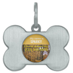 Pet ID Alert Tags Fall Leaves