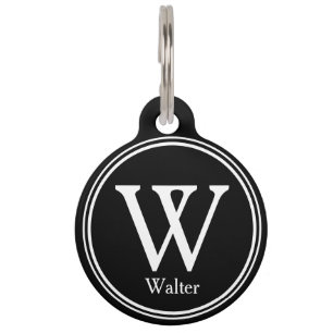 Pet ID Personalised Custom Name Tags - Black