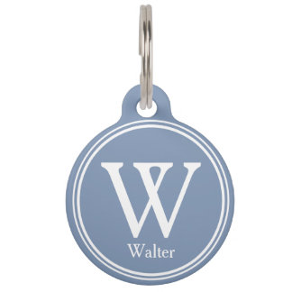 Pet ID Personalised Custom Name Tags - Grey Blue