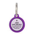 Pet ID Tag - Purple & Black - Squirrel Patrol