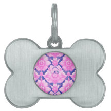 Pet ID Tag Vibrant pink fancy 